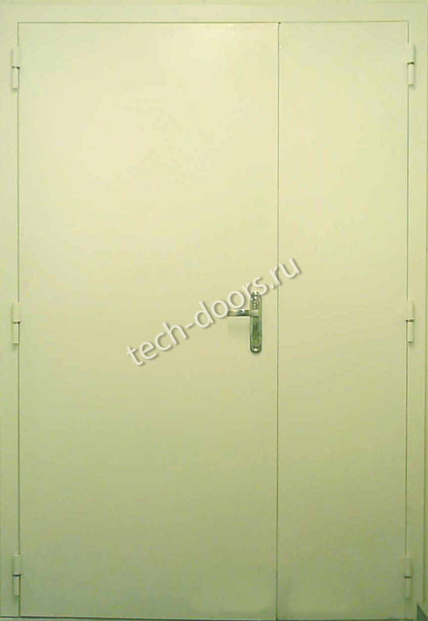 Дверь техническая полуторная 1350x2050 бежевая